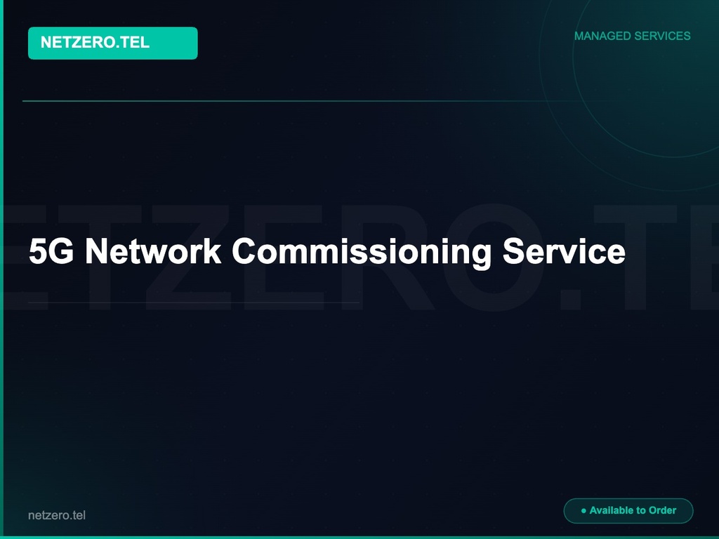 5G Network Commissioning Service