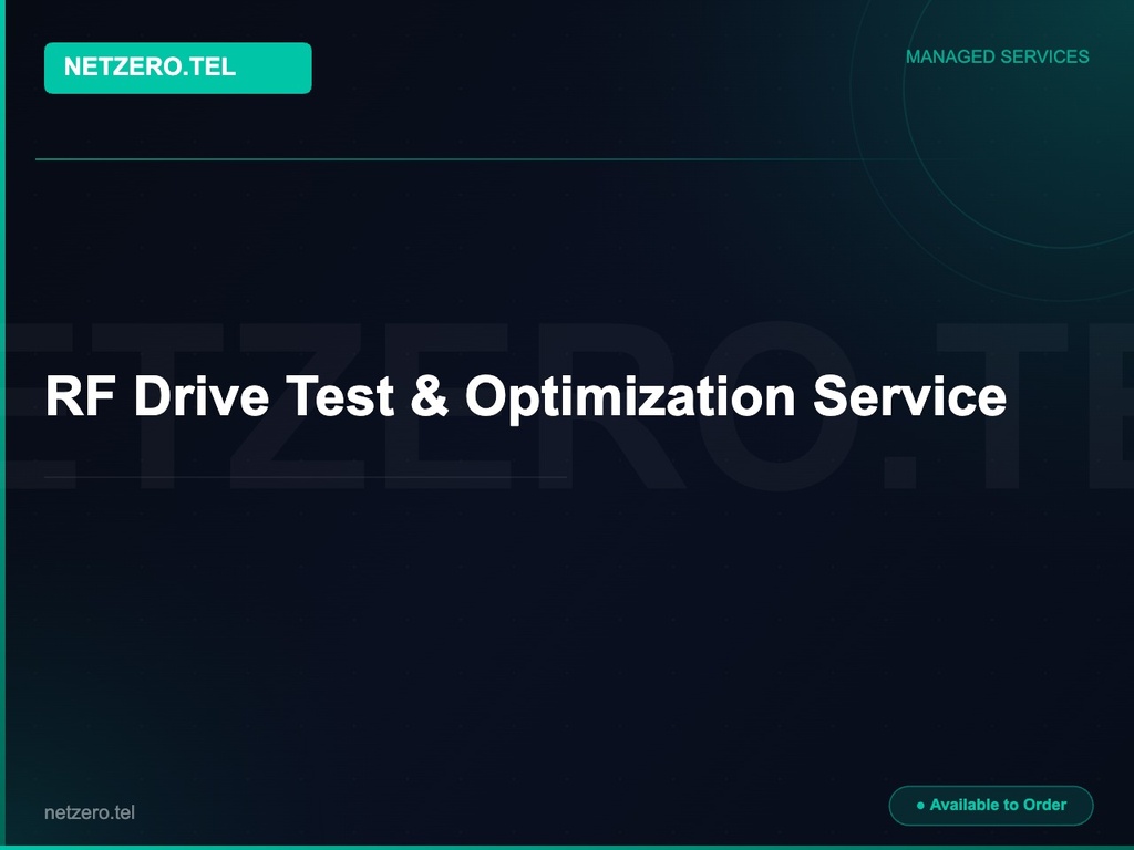 RF Drive Test & Optimization Service