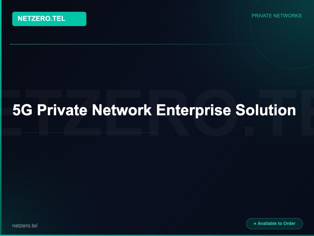 5G Private Network Enterprise Solution