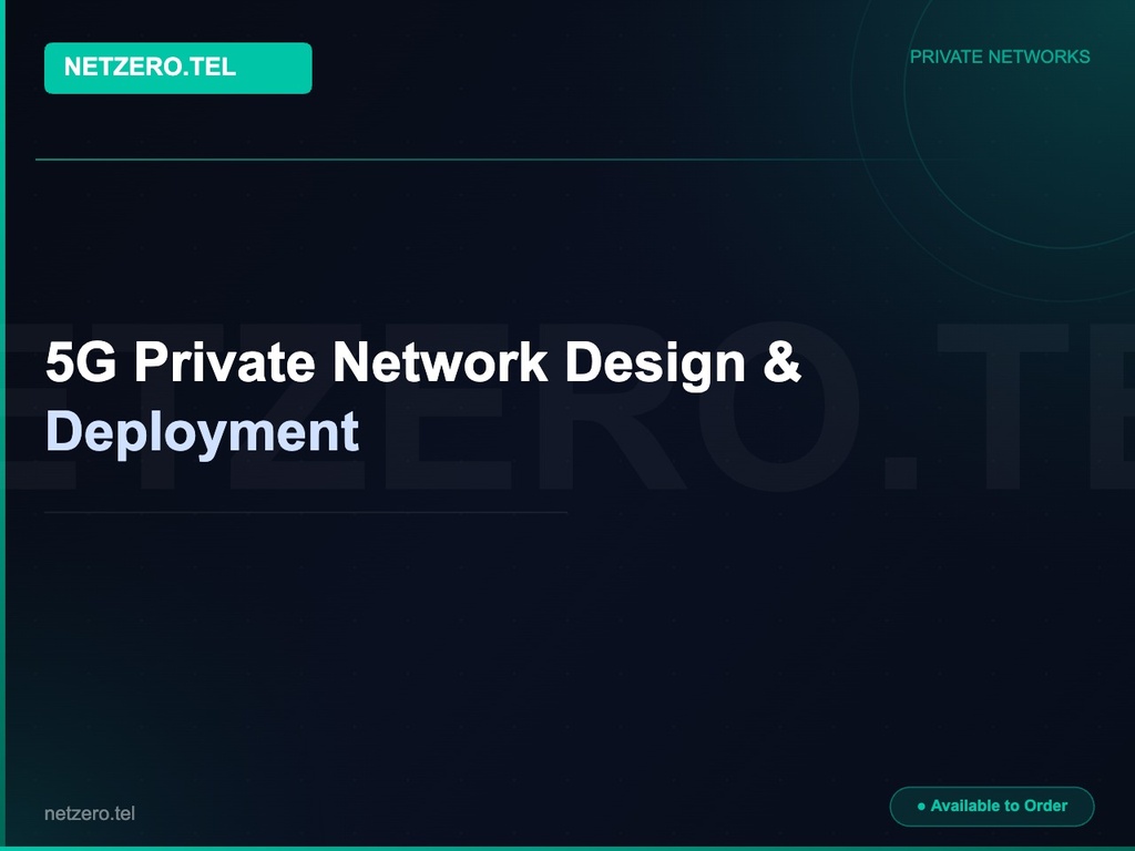 [NZT-VCN-45132] 5G Private Network Design & Deployment