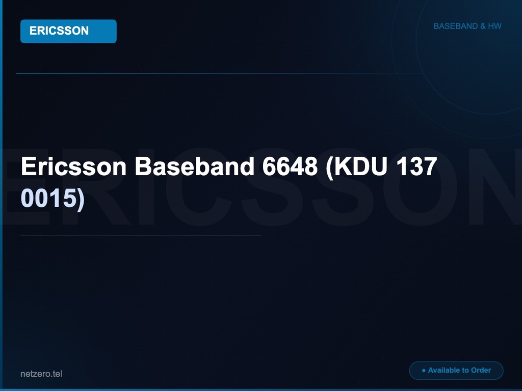 [NZT-VCN-45139] Ericsson Baseband 6648 (KDU 137 0015)